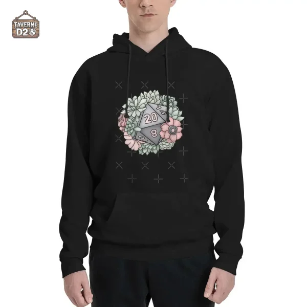 sweat-jdr-d20-fleur-1 Sweat JDR D20 Fleur pour fans de jeux de rôle
