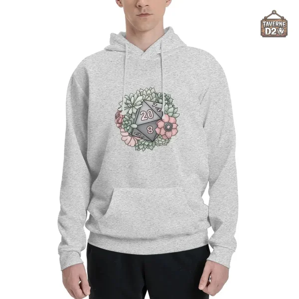 Sweat D20 Fleur, parfait pour les soirées jeux