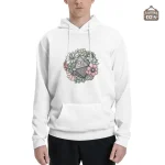 Vêtements JDR : sweat à motif D20 en fleurs