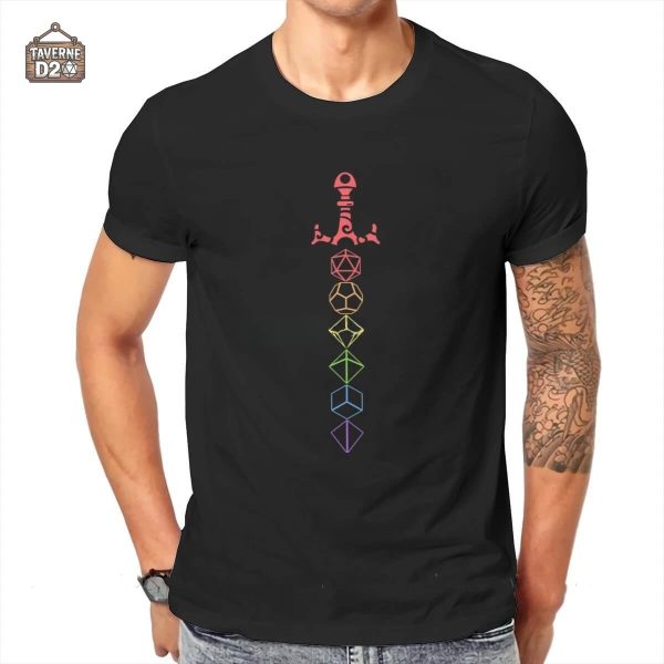 T-shirt graphique épée, idéal pour les joueurs de jeux de rôle