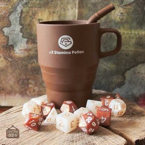 Tasse à café JDR avec set de dés "Café & Sucre
