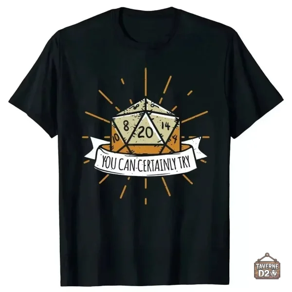 tee-shirt-jdr-d20-tu-peux-toujours-essayer-1 Tee-Shirt JDR - D20 : Tu Peux Toujours Essayer