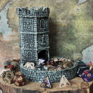 Tour à dés décorative au style médiéval