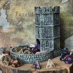 Élément de jeu : tour à dés artisanale médiévale