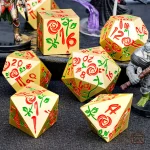 D20 avec motif rose accrocheur