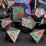 D20 en métal avec inspiration vampirique