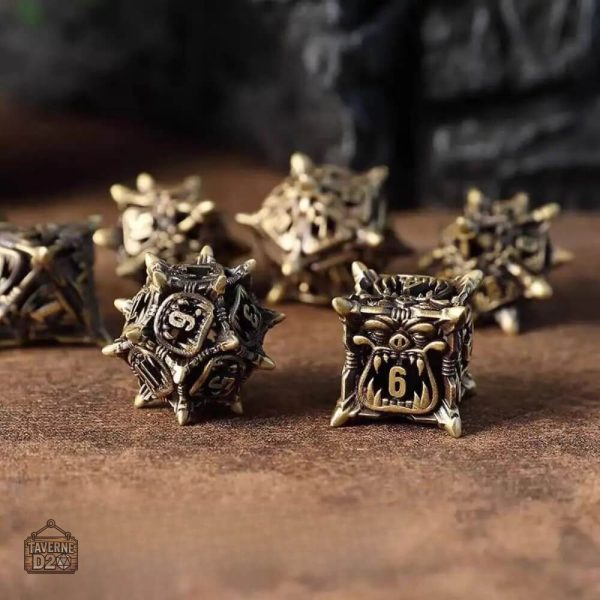 Dés de jeu en métal - Design orc