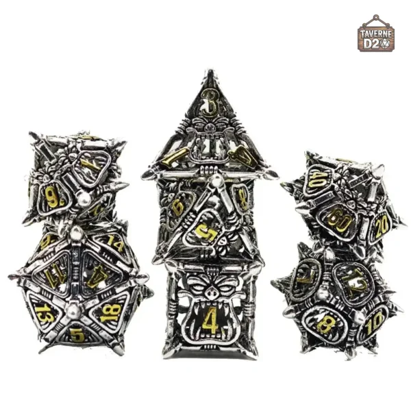 Dés en métal, motif orc - Outils de jeu