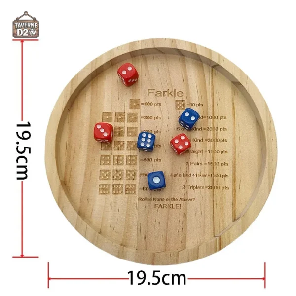Plateau à dés en bois, idéal pour les soirées jeux