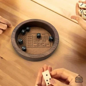 Accessoire de jeu : plateau en bois pour lancer des dés