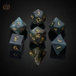 Set de dés en labradorite, parfait pour les jeux de rôle