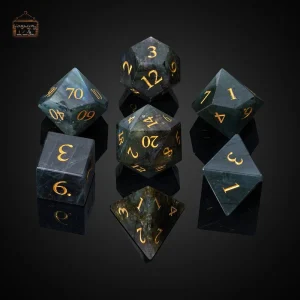Set de dés en labradorite, parfait pour les jeux de rôle
